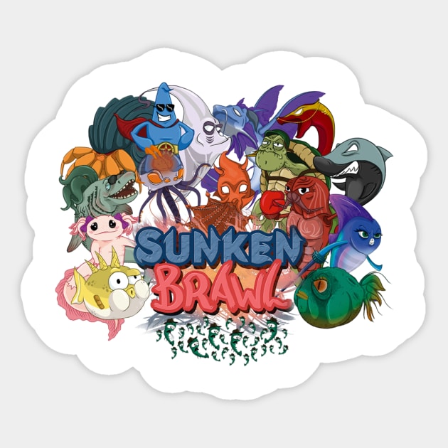 Sunken Brawl Logo Sticker by Spikybot